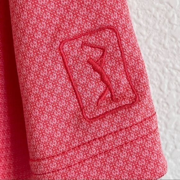 PGA Tour Airflux Golf Shirt, Salmon Color, Medium - Picture 2 of 4